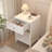 Modern Nightstand with Drawer and Open Shelf,Scalloped Edge Bedside Table for Bedroom-1076719109