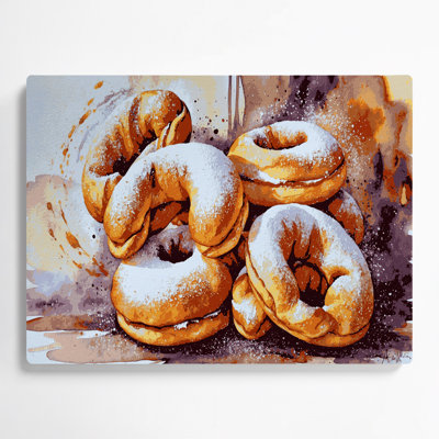Desserts Beignets Gray Metal Wall Art