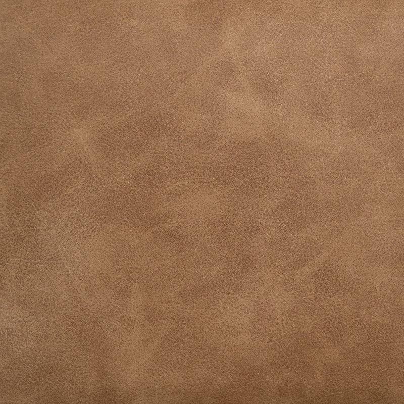 Fauteuil Viny avec coussin lombaire, bois de pin, similicuir brun cognac