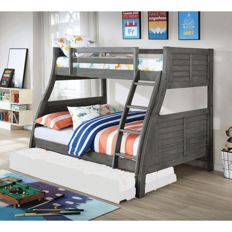 Lit simple au dessus d'un lit double Arrey, gris