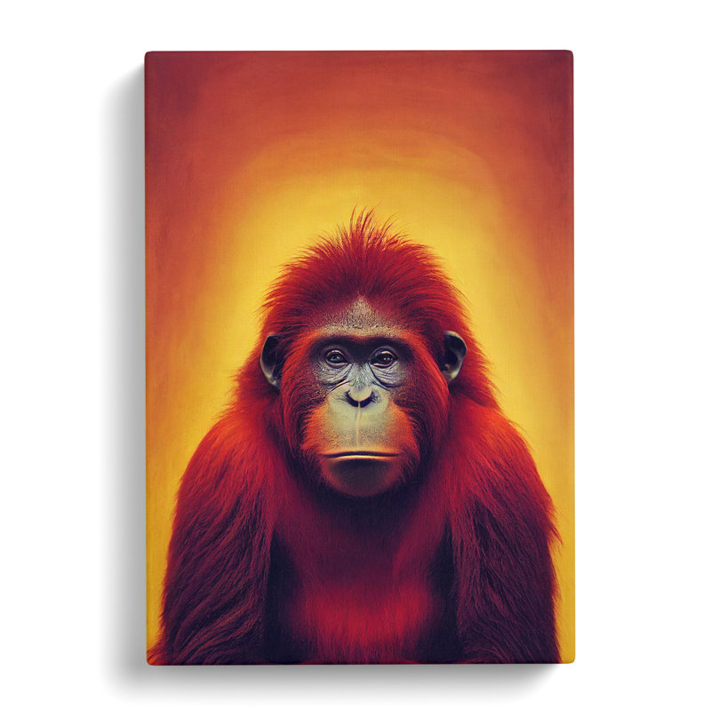 Orangutan Sunset - Wrapped Canvas, 76cm H x 50cm W x 3cm D