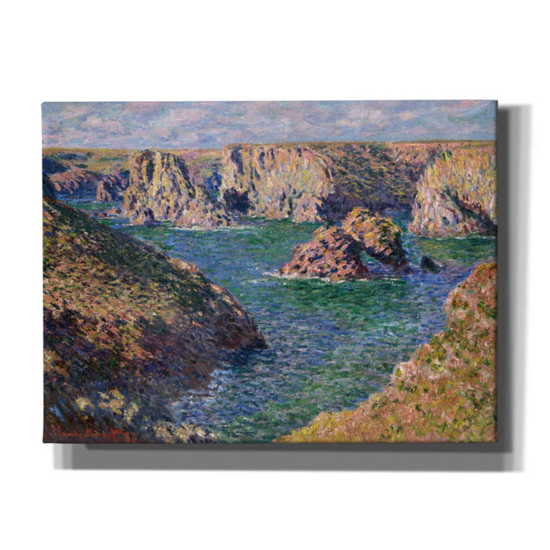 PortDomois, BelleIsle par Claude Monet - reproduction d'art sur toile tendue, H 12 po x l 16 po x P 0,75 po