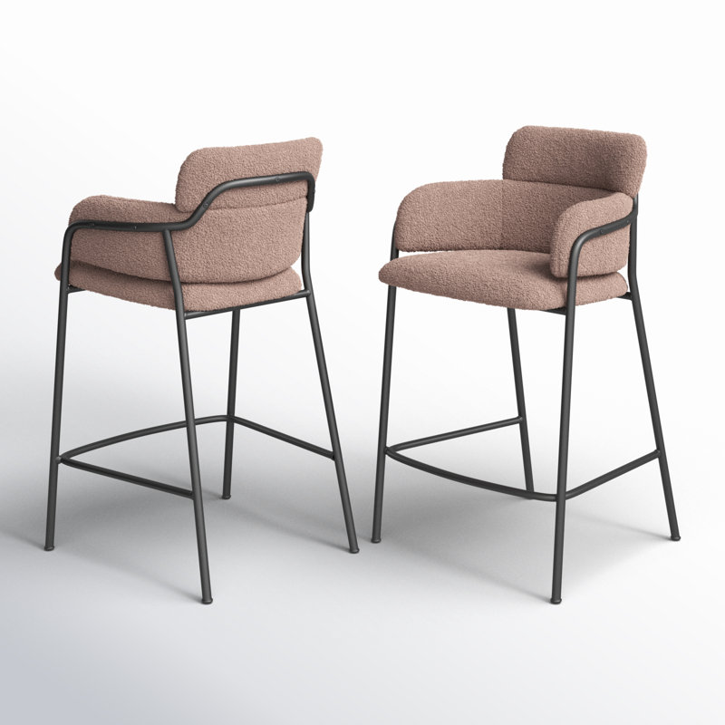 Tabouret de bar et de comptoir Kidman, Tabouret de comptoir (siège d'une hauteur de 26 p, Brun