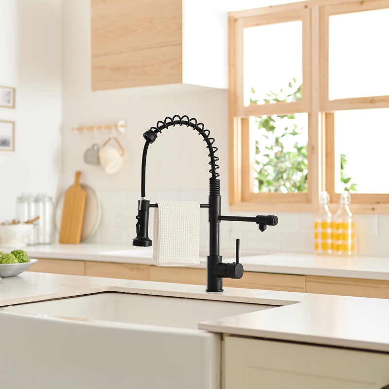 Drinking Water Faucet With Purifier And Pull-Down Filter - Matte Black, Double Pipe Outlet, Simple Installation Process Kitchen For Pull Down Filter, Effortless Maintenance