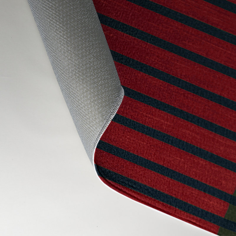 Tapis intérieur / extérieur vert HorizontalStripes, Rectangle 5 pi x 7 pi