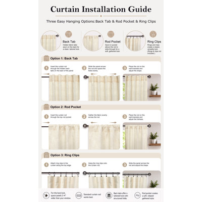 Janie Rod Pocket Semi-Sheer Curtain Panel Pair