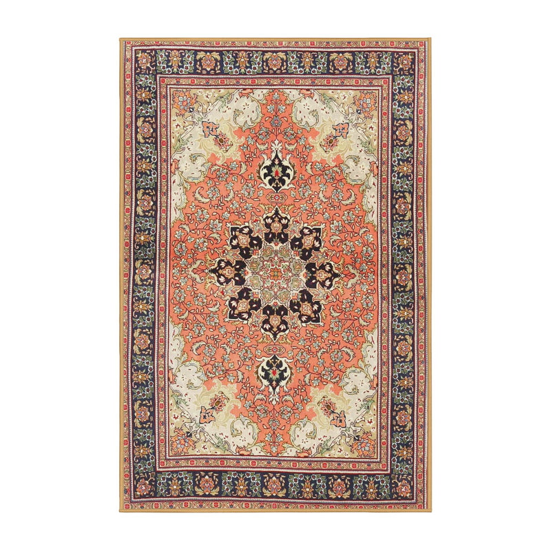 Tapis orange/jaune traditionnel Rinelle, Rectangle 2 pi x 5 pi