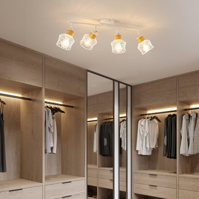 White 4-Light Iron Ceiling Spotlight