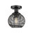 Jacqualynn Semi-Flush in Matte Black with Matte Black Shade
