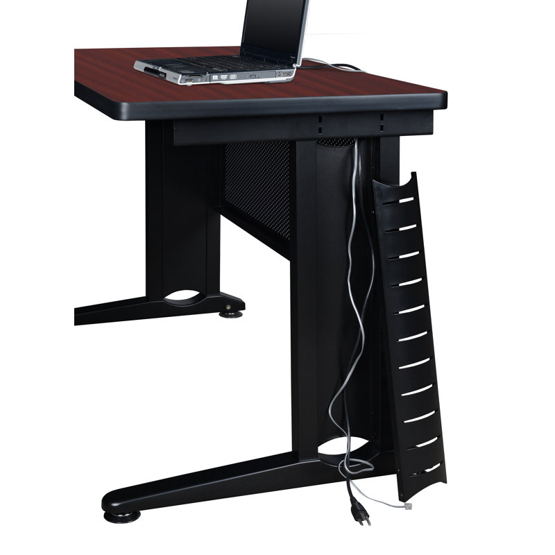 Poste De Travail Avec Partition Stivers, Acajou
