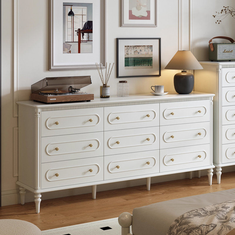 White Solid + Manufactured Wood Accent Cabinet