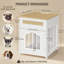 Mobilier pour cage de chien avec prise de courant, cage pour table d'appoint avec tiroir en rotin, chenil en bois pour petits chiens, maisonnette d'intérieur pour salon-132042457