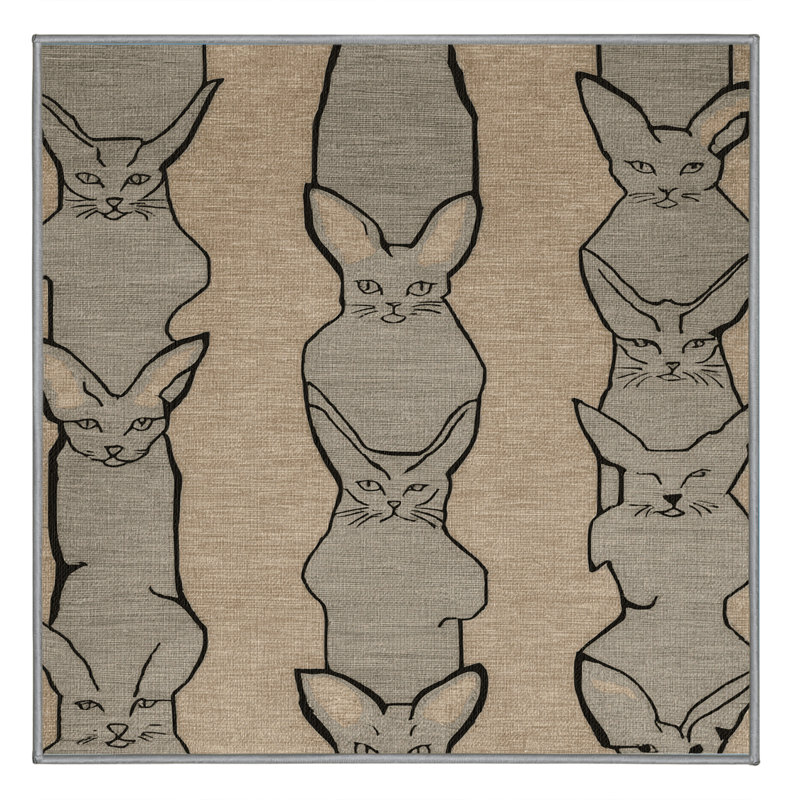  Tapis lavable avec chats Levkoy, Carré 7 pi