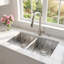 Double Bowl Undermount Kitchen Sink, Stainless Steel with Brushed Finish, 33 × 19 × 10 in., 2.0mm Rim & 1.0mm Bowl Thickness, Modern Kitchen
