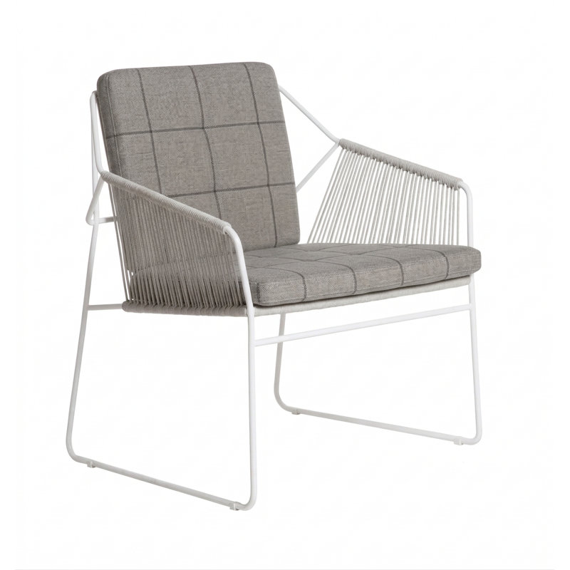 Sandur Patio Chair, White Rope/White Frame, Lantern Slate