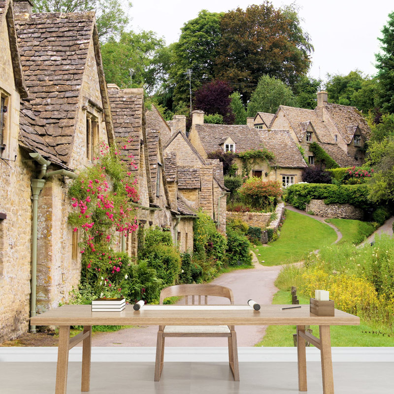 Pittoresque vieille maison en pierre pittoresque d'Arlington Row dans le village de Bibury en Angleterre, L 66 po x l 96 po