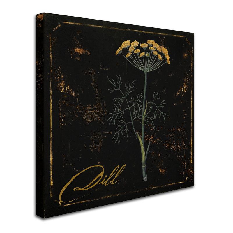 "Jadaya" Black Gold Herbs I "par Color Bakery, impression sur toile tendue, H 24 po x l 24 po x P 2 po