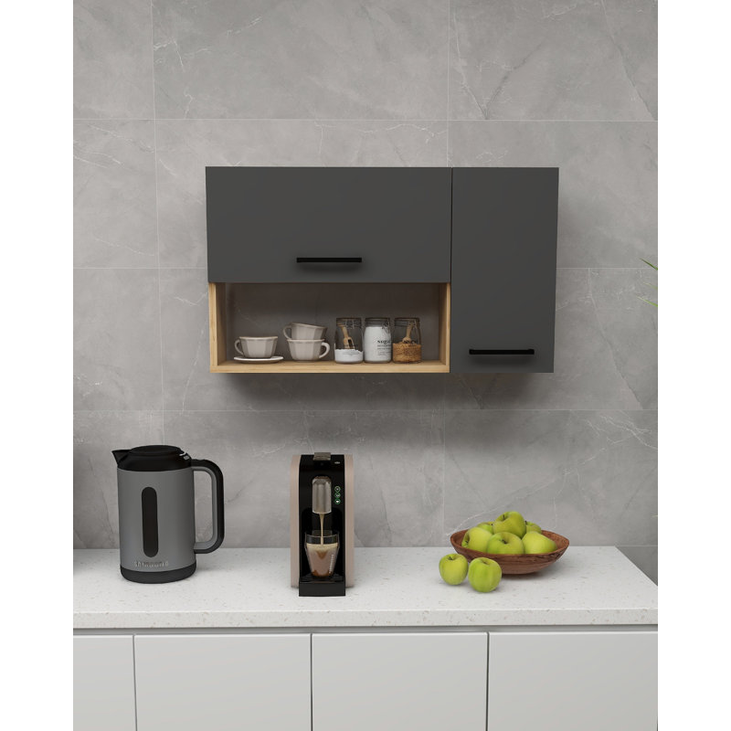 Cabinet with Shelf and Storage Novarro, Sapphire Oak/Anthracite