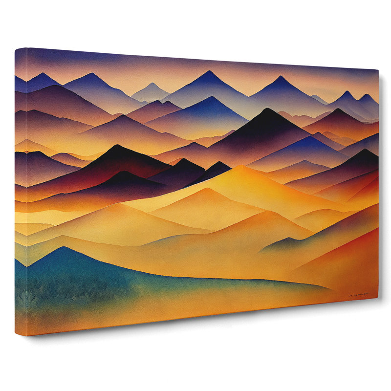 Modern Mountain Landscape Vol.1 - Wrapped Canvas Painting, 35cm H x 50cm W x 3cm D