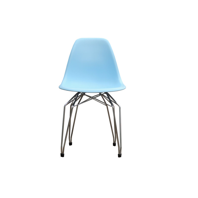 Emelle 18'' H Side Chair, Chrome, Blue