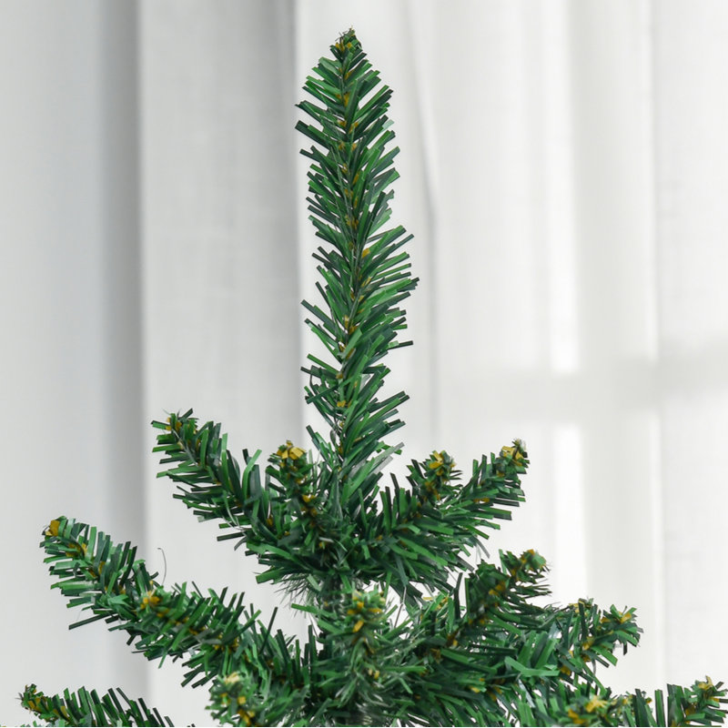 Sapin de Noël artificiel mince de 6 pi de hauteur non éclairé avec branches réalistes et 583 pointes, vert