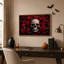 Art sur toile, crâne humain avec roses rouges et vignes torsadées-50870867