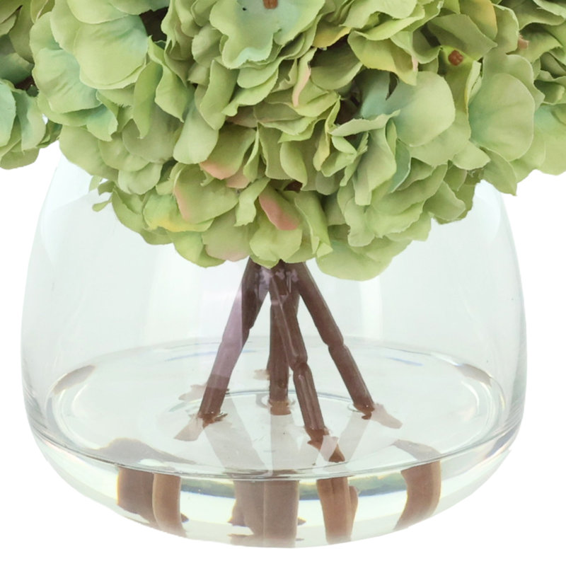 Faux Floral in Vase, Green