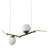 Chianti 43-in Height Adjustable ETL Certified Integrated LED Linear Chandelier with 2 Glass Shades