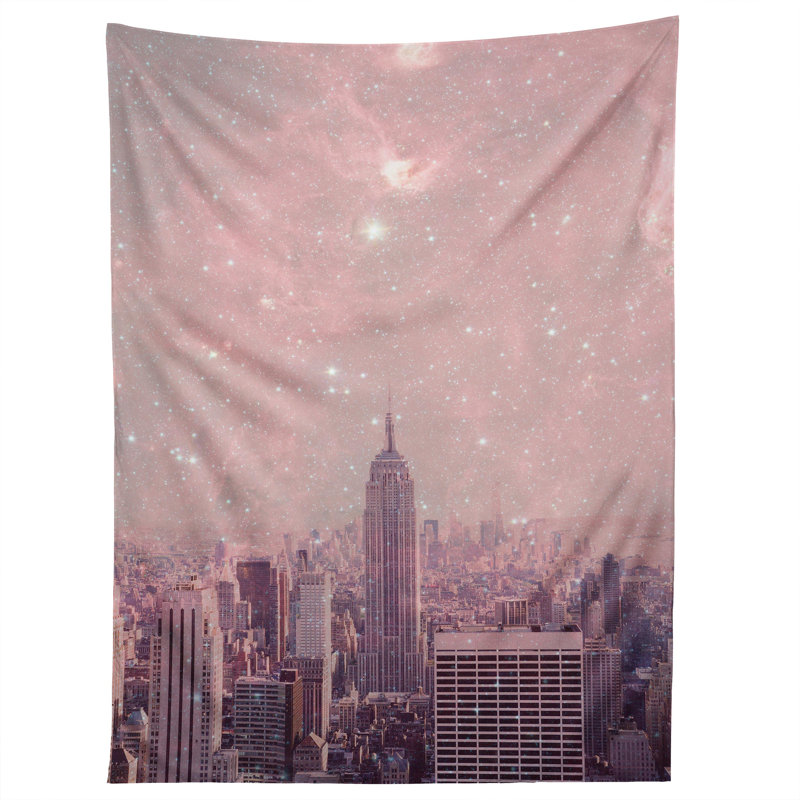 Tapisserie vert recouvrant new york de bianca stardust, H 80 po x l 60 po x P 0,13 po