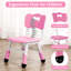 Ensemble de table et 4 chaises pour enfants à hauteur réglable - Bureau multi-activités résistant aux graffiti, pieds antidérapants - Bureau d'étude et d'activité pour les enfants de 2 à 10 ans - Maison, garderie, salle d'étude - Rose-1708383285