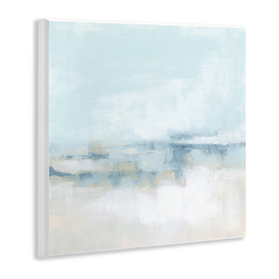 Abstrait paysage nuageux brouillard bleu, art mural par June Erica Vess