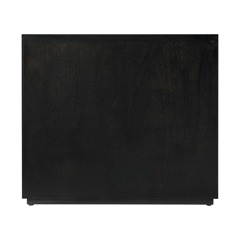 Kesden 3 - Drawer Solid Wood Nightstand, Silent Black