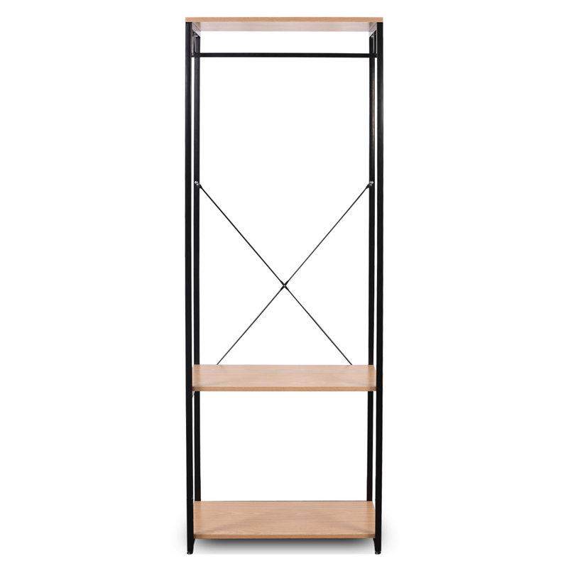Maisonet 60cm Clothing Rack, Black/Light Oak