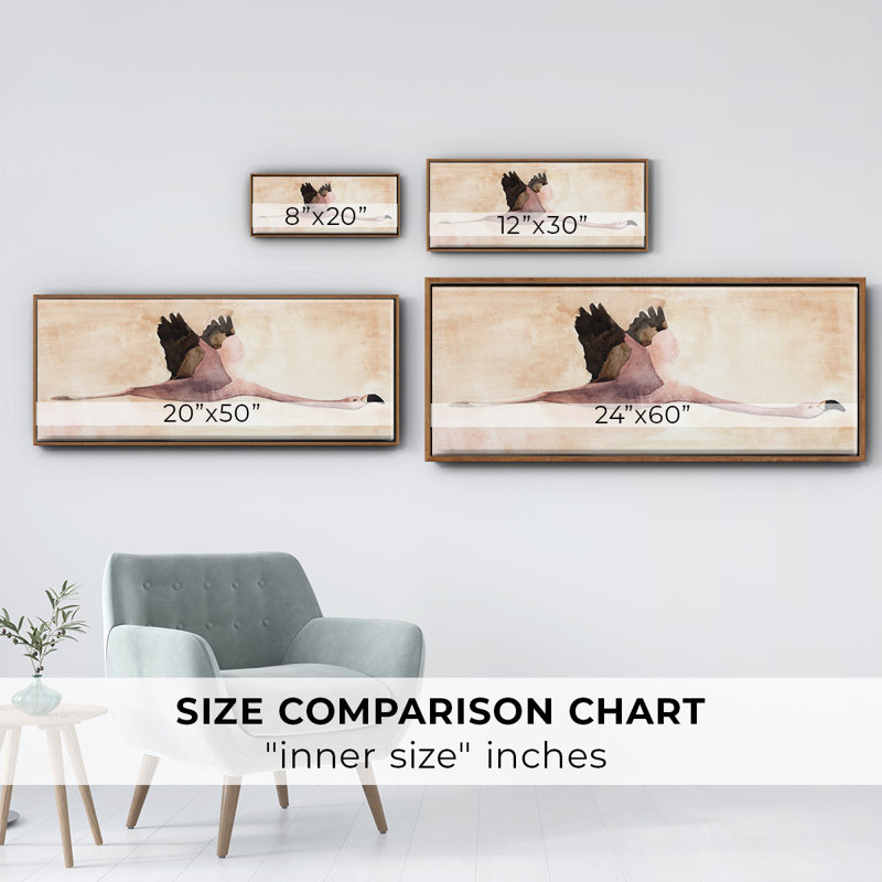 Touching Down II- Framed Canvas, 8" H x 20" W