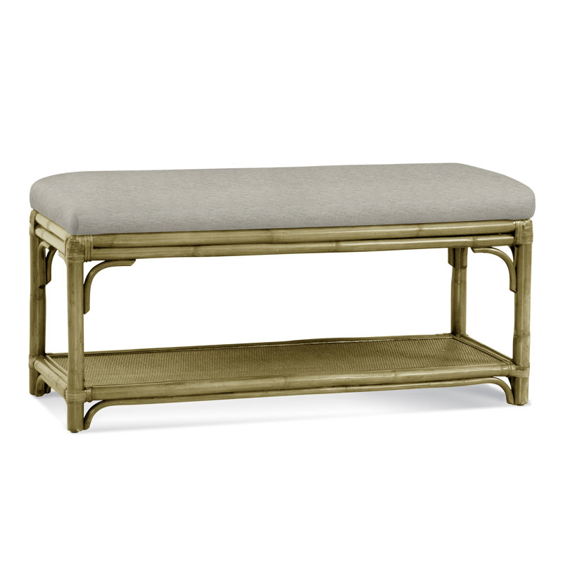 Banc de rangement en osier Summer Retreat, Laiton, Beige de base; 0317-85