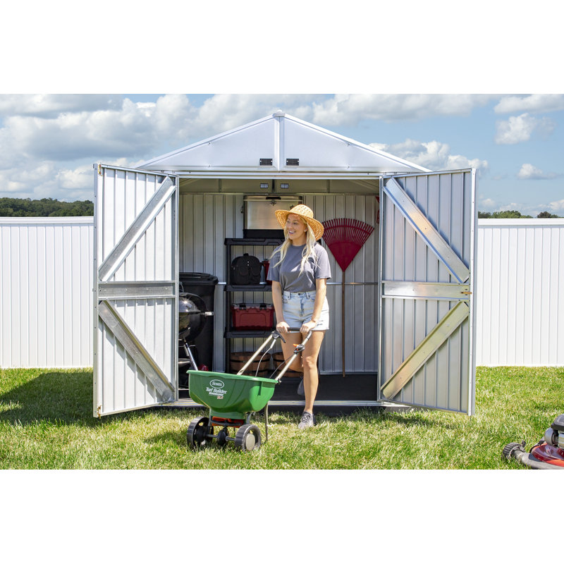 Elite 8' x 6' Silver Galvalume Steel Storage Shed Kit
