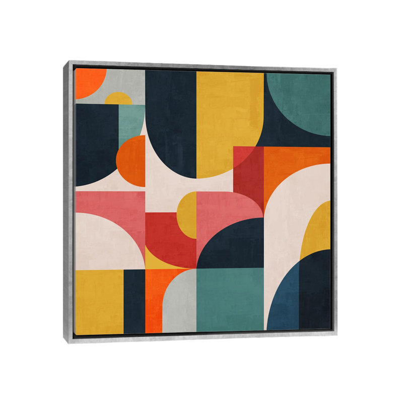 «Geometric Concept XCVI», reproduction d'art sur toile encadrée, H 37 po x l 37 po, Argent argent