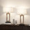 Lampe de table Tomisin USB avec abat-jour en lin
