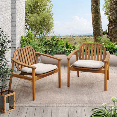 Fauteuil de patio extérieur en bois d'acacia
