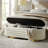 Nettie 54" Modern Velvet Boucle Upholstered Tufted Storage Bench with Gold-finished Metal Legs-1411575417