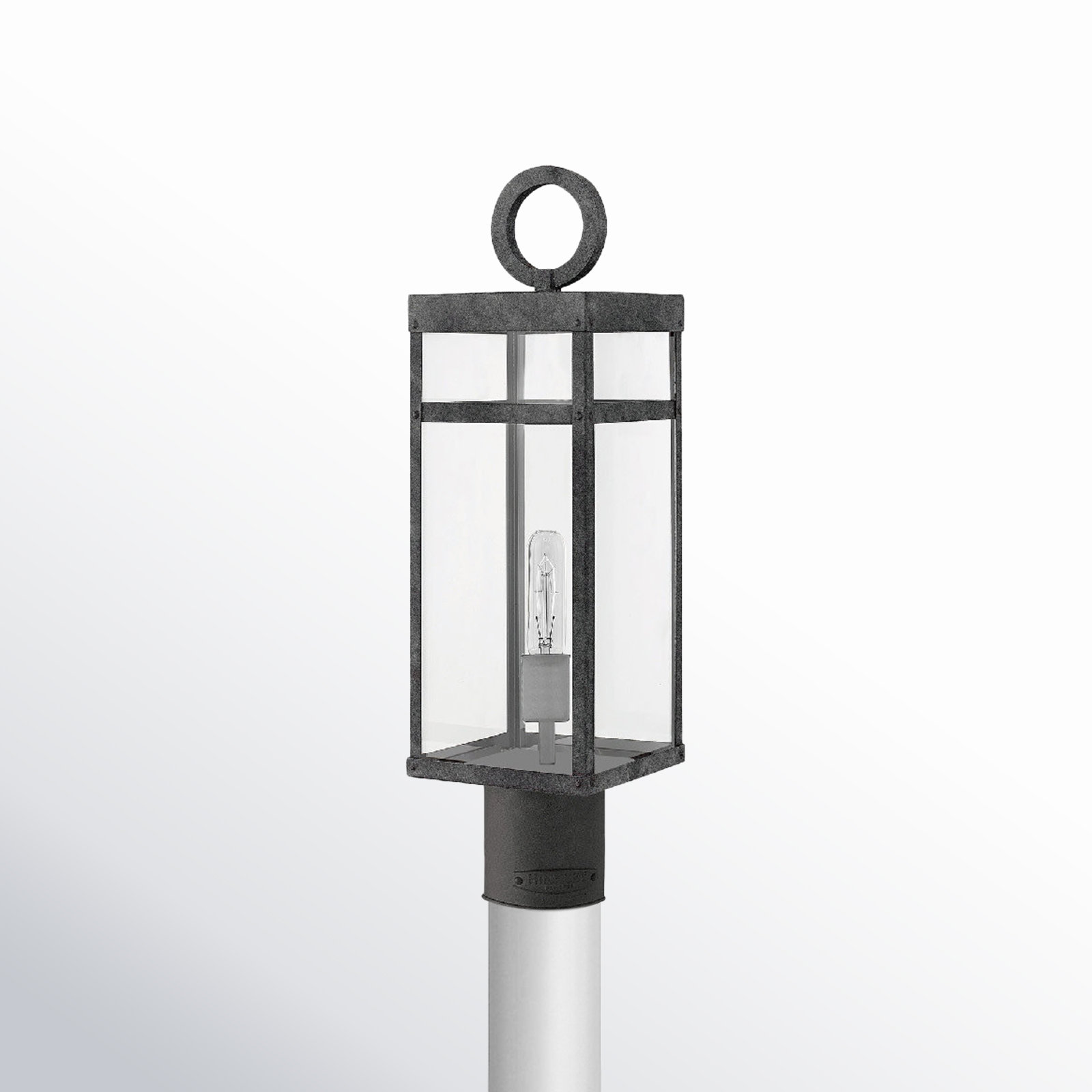 Martel Transparent Outdoor Lantern Head, Aged Zinc