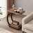 C Shaped Side Table With Wheels, Modern C Table End Table For Sofa And Bed, Small Couch Tables That Slide Under, Wooden C Shaped End Table For Couch, Coffee C Table For Small Space(Walnut)