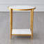 Circle/Square Side Table-Gold w/White Marble