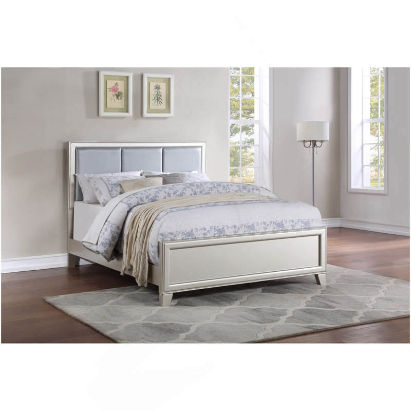 Queen Bed - Pearl Silver