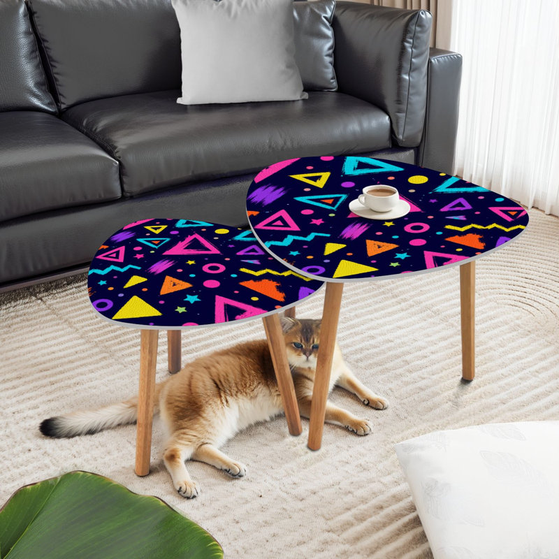Ensemble de 2 tables basses gigognes Triangle