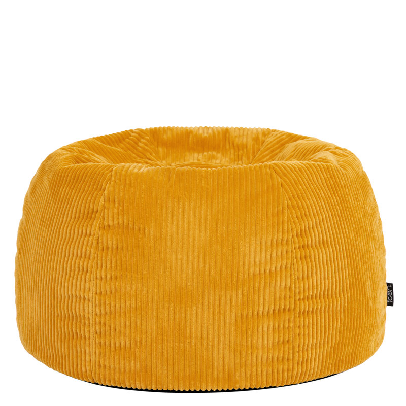 Kingston Corduroy Classic Bean Bag, Ochre Yellow