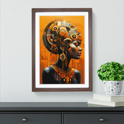 African Woman Futurism Art - Framed Print