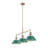 Alezay 3-Light Linear Pendant with Pine Green-985898858