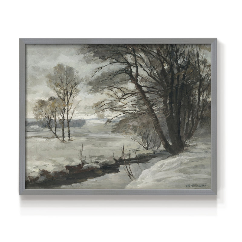 Paysages rétro-CCGXLXX-impression encadrée - réversible, H 16 po x l 20 po, Gris