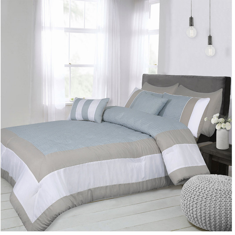 Baffle Box Stitch Comforter Set, King Comforter + 6 Additional Pieces